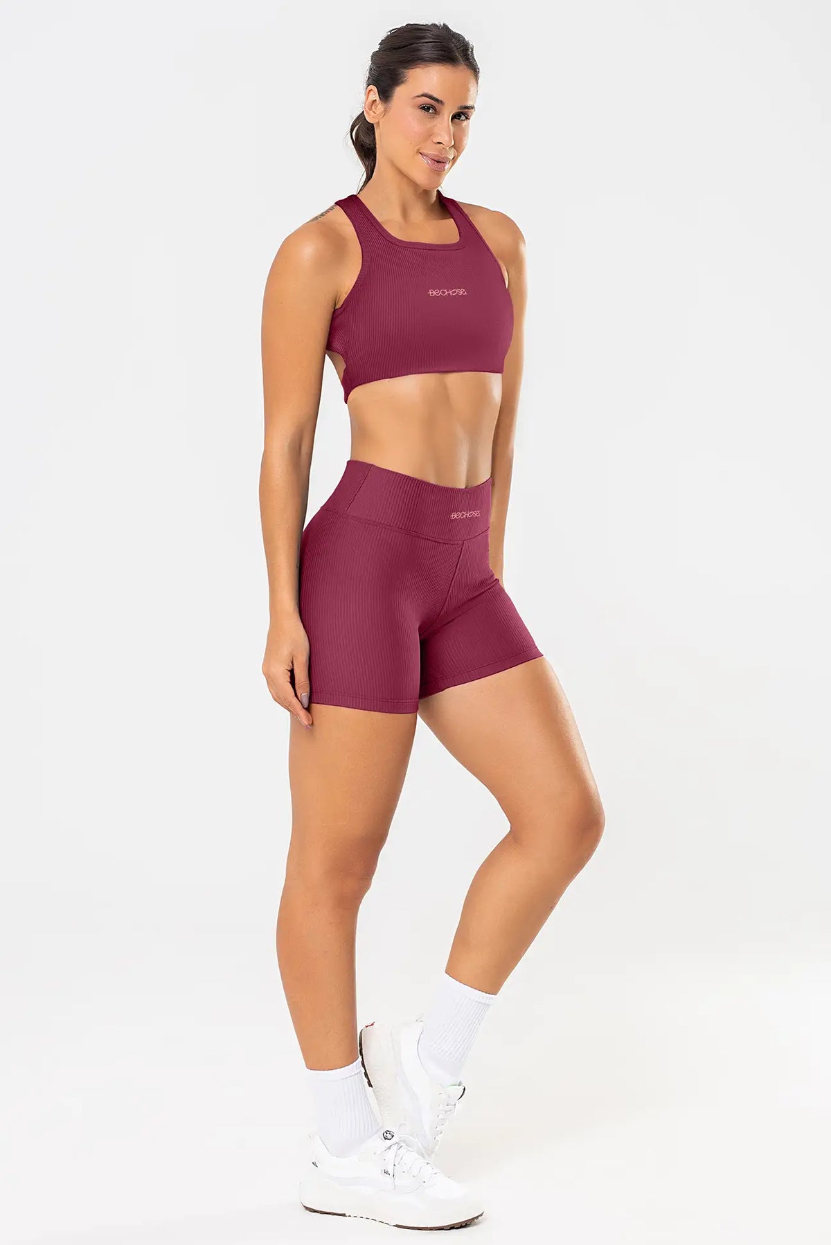 Shorts Perpétua Cranberry Canelado — foto 5