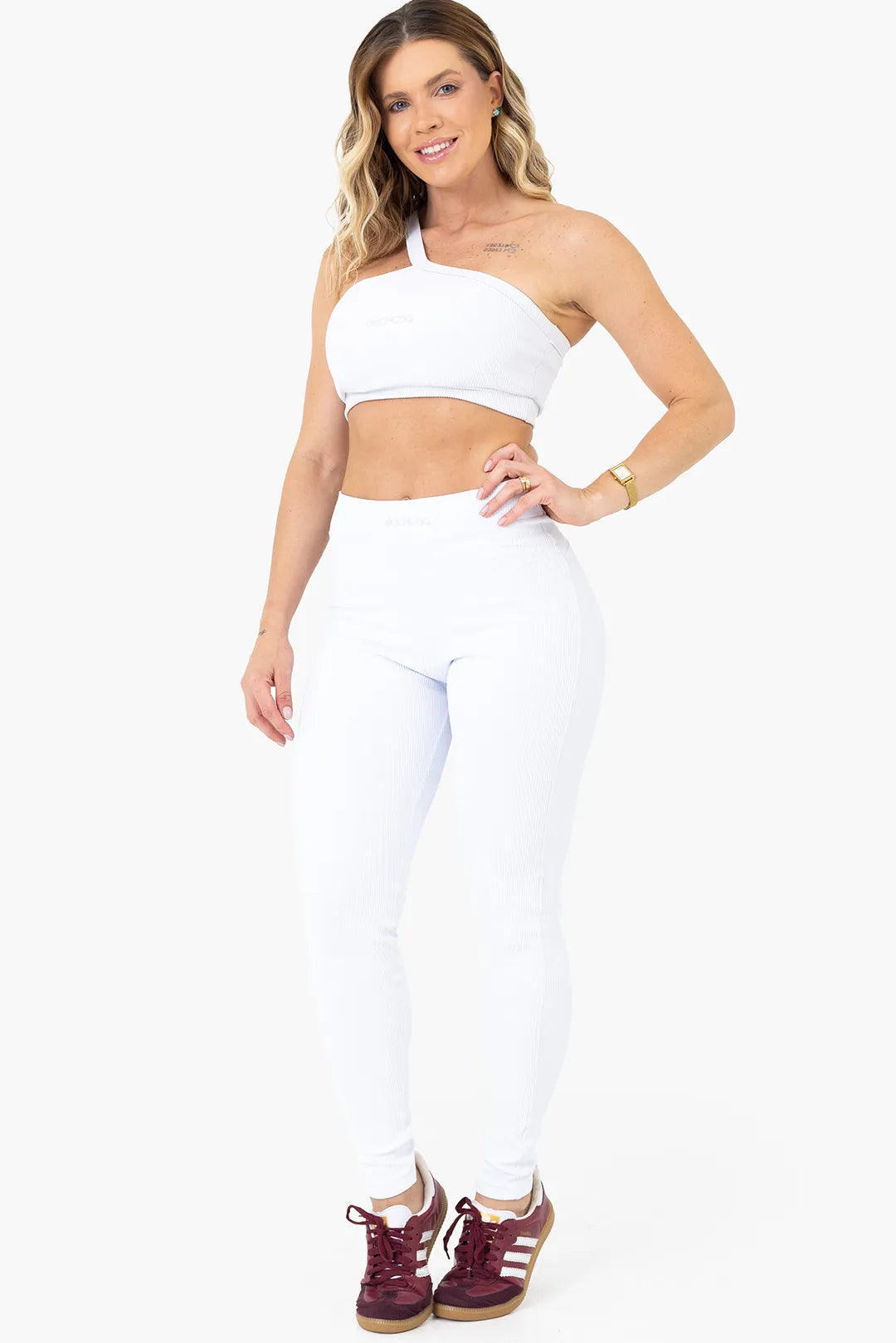 Legging Peônia Branco Canelado — foto 6