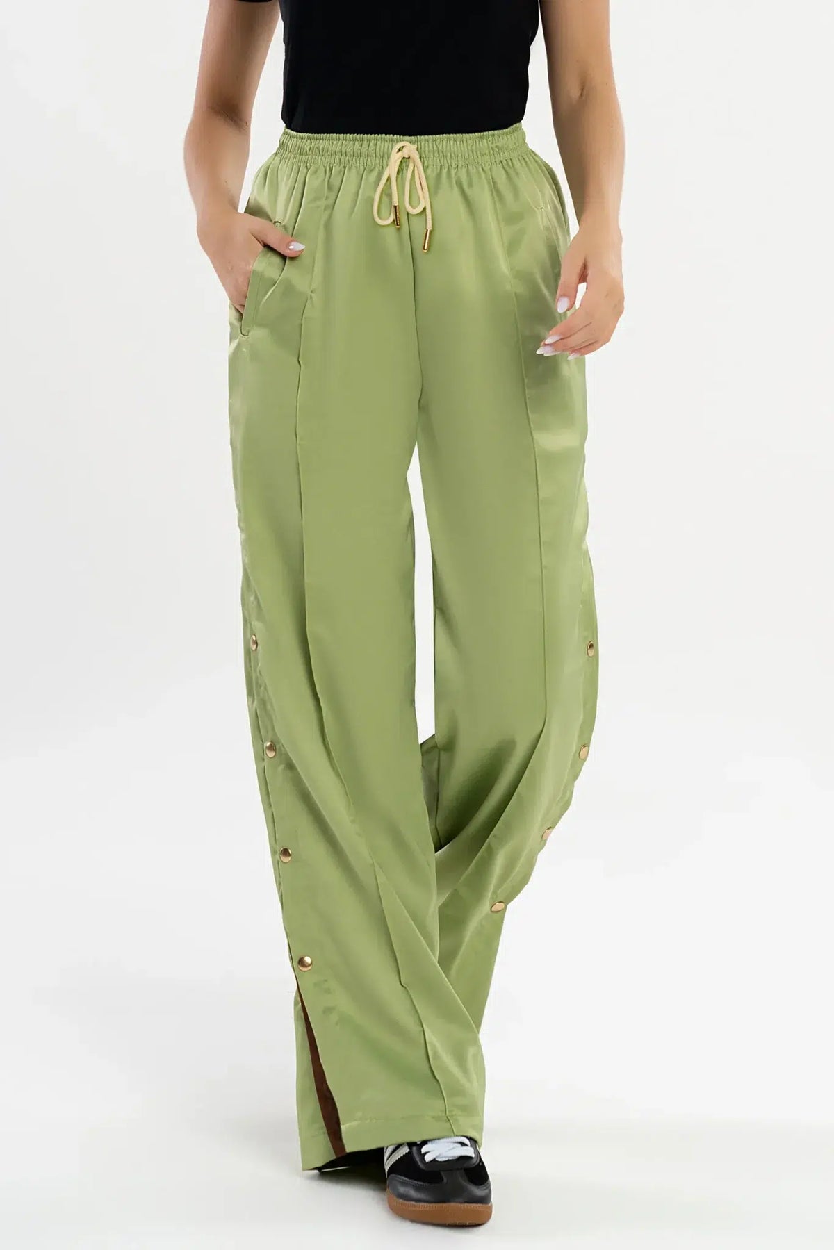 Calça Dália Pistache Acetinado — foto 1