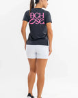 Camiseta Feminina Bchose Preto com Rosa — foto 6