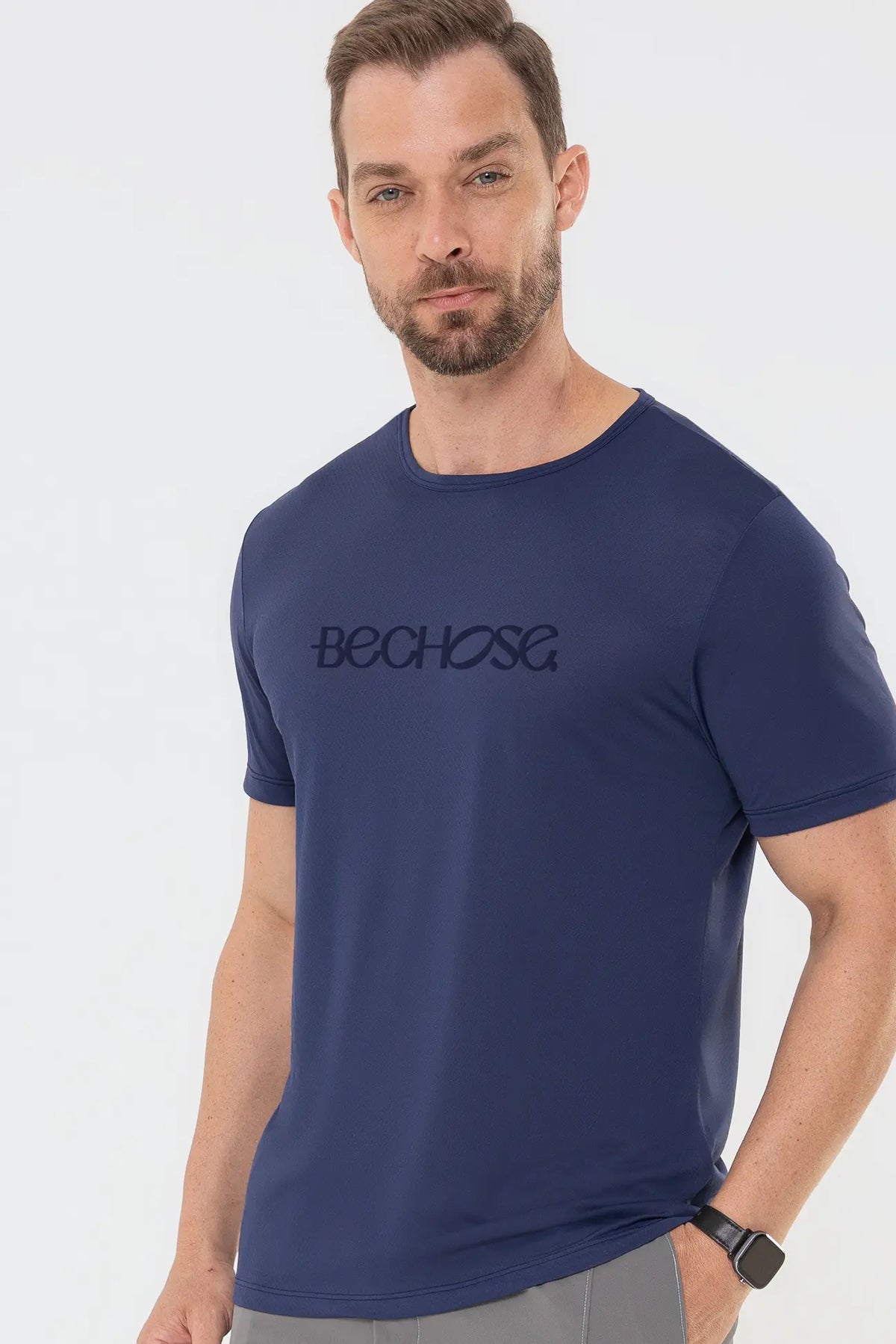 Camiseta Dry Básica Masculina Marinho — foto 4