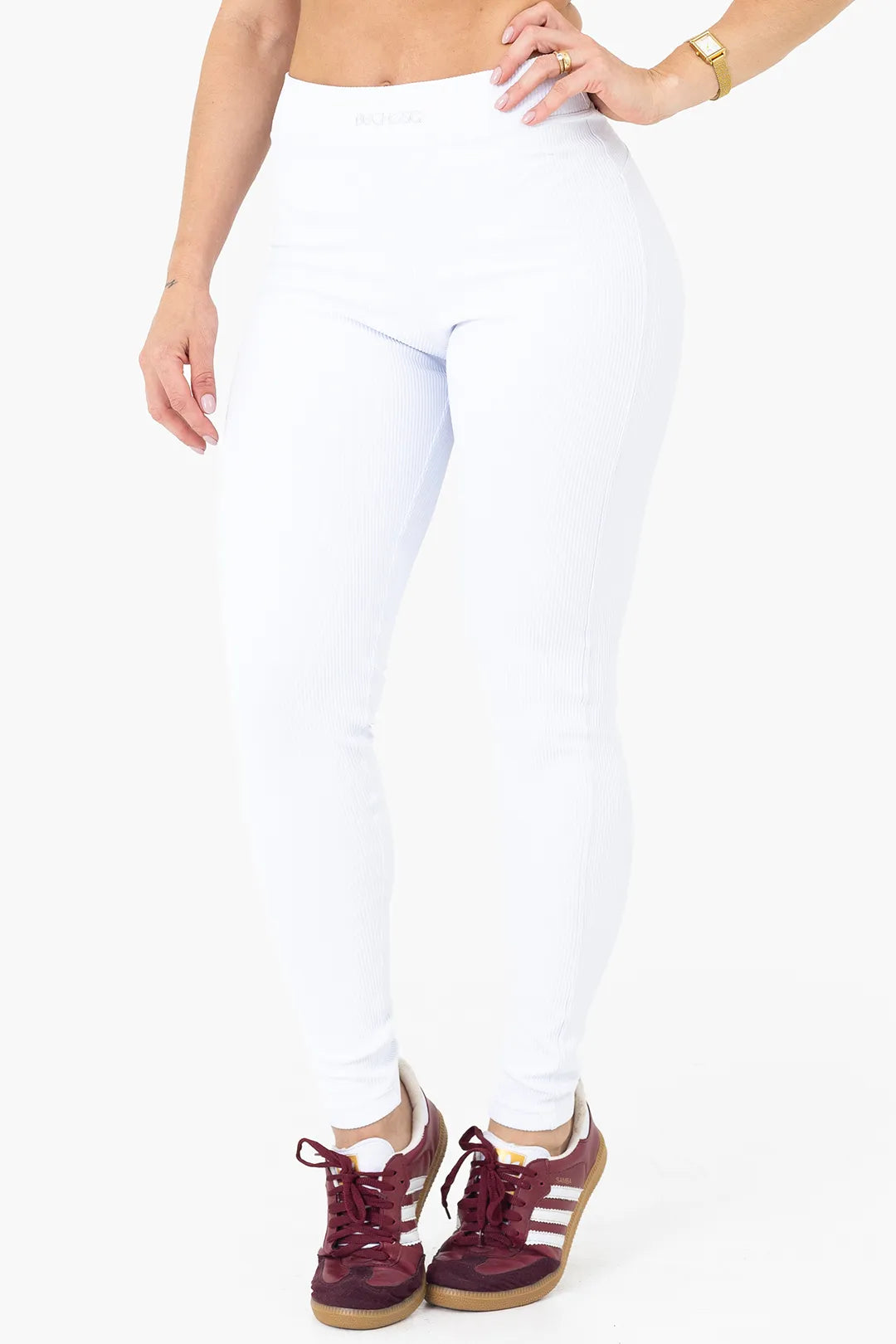 Legging Peônia Branco Canelado — foto 1