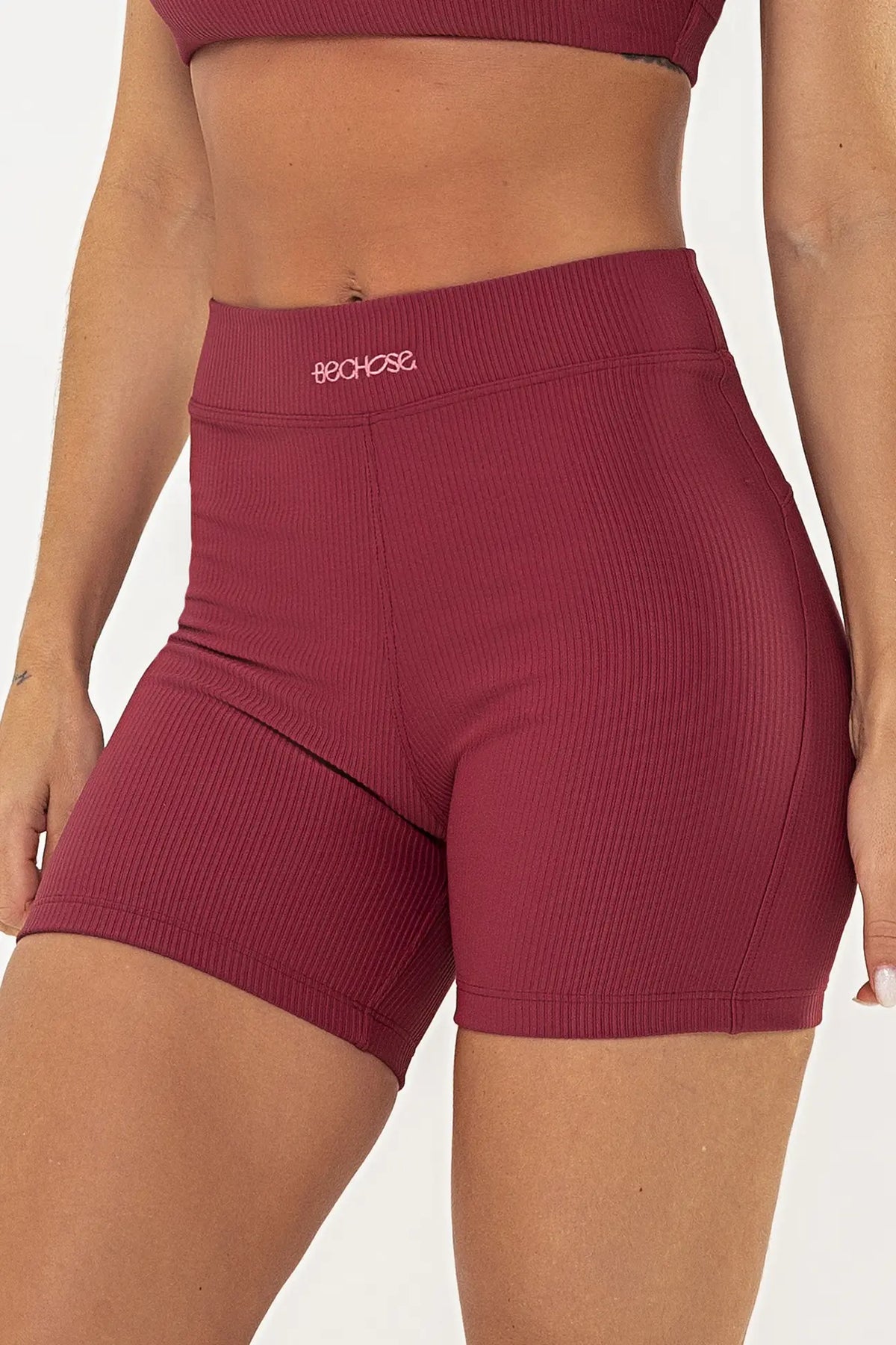 Shorts Peônia Cranberry Canelado — foto 5