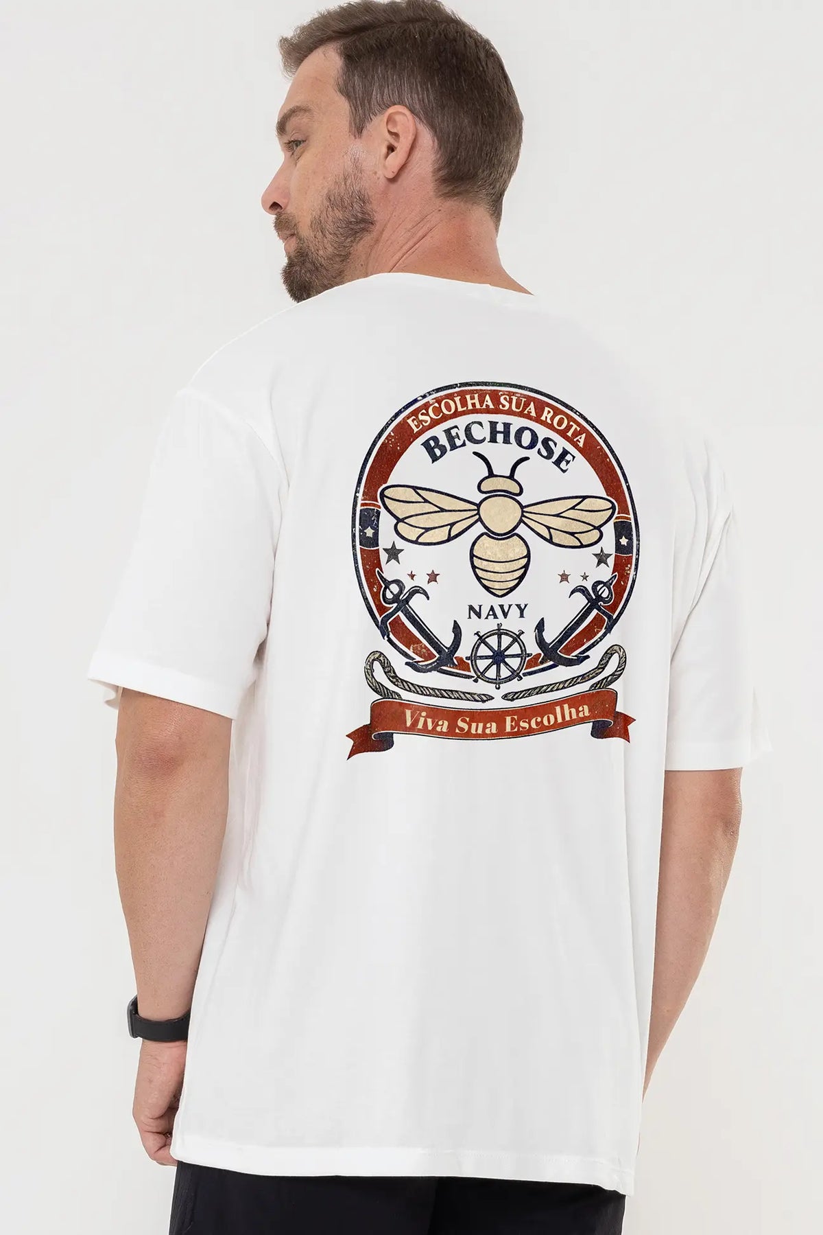 Camiseta Over Navy Masculina — foto 3