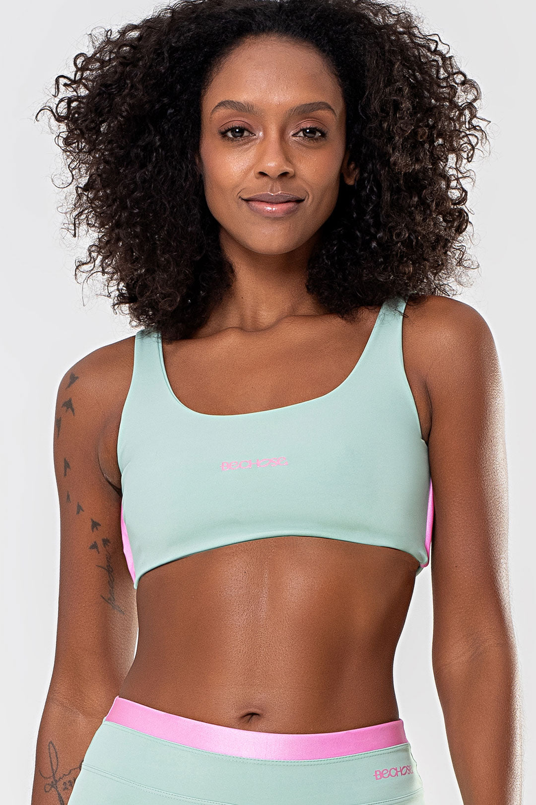 Top Amarílis Verde Jade / Rosa Sorvete Glow — foto 1