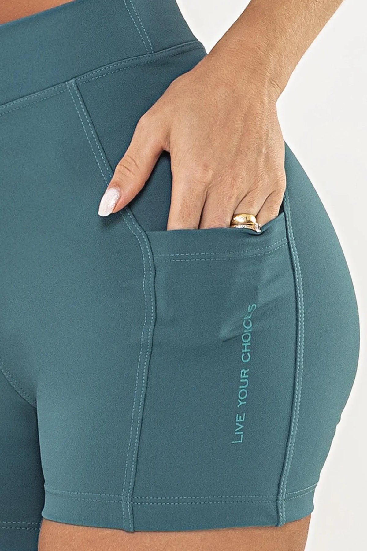 Shorts Aurora Verde Pavão — foto 3