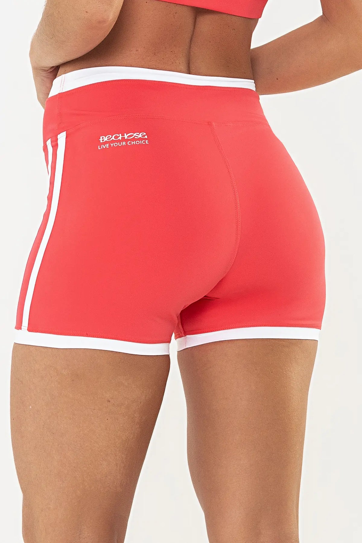 Shorts Dália Vermelho Goiaba / Branco — foto 2