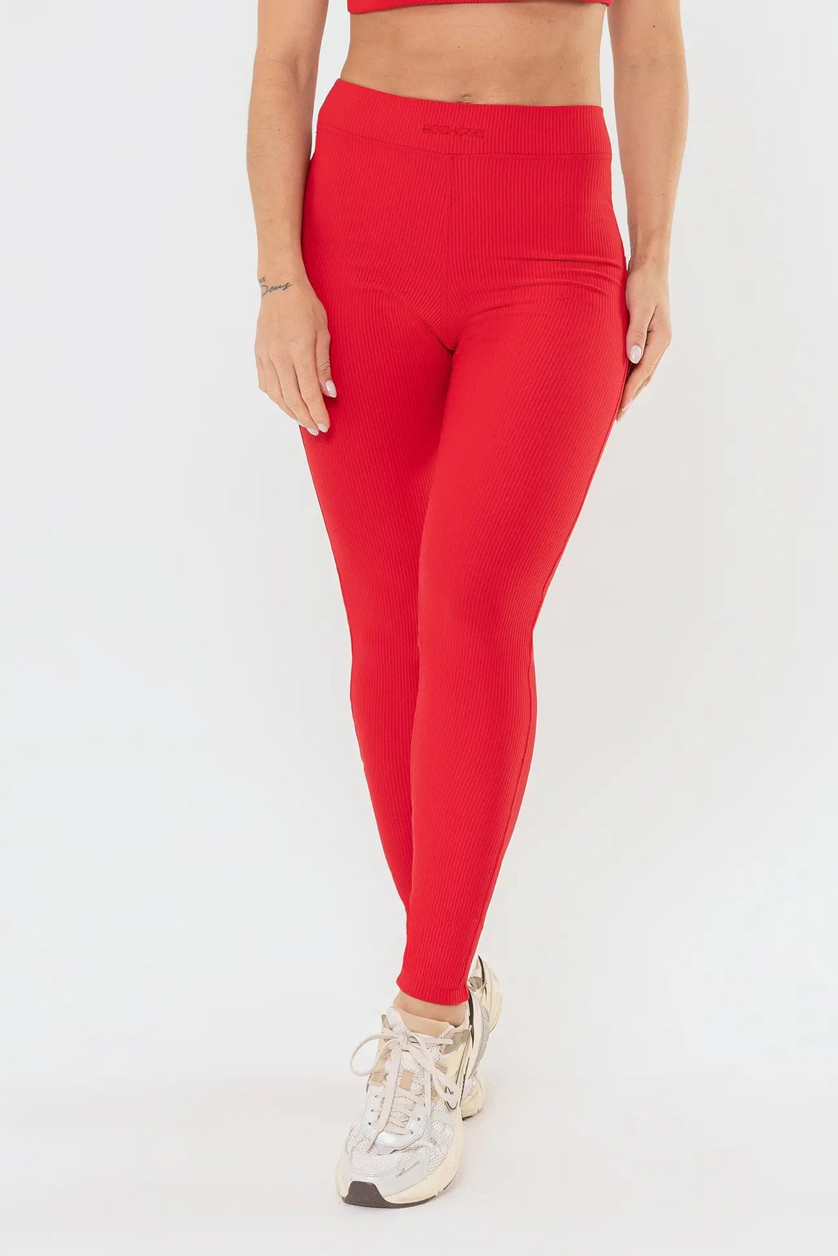 Legging Peônia Vermelho Scarlet Canelado — foto 1