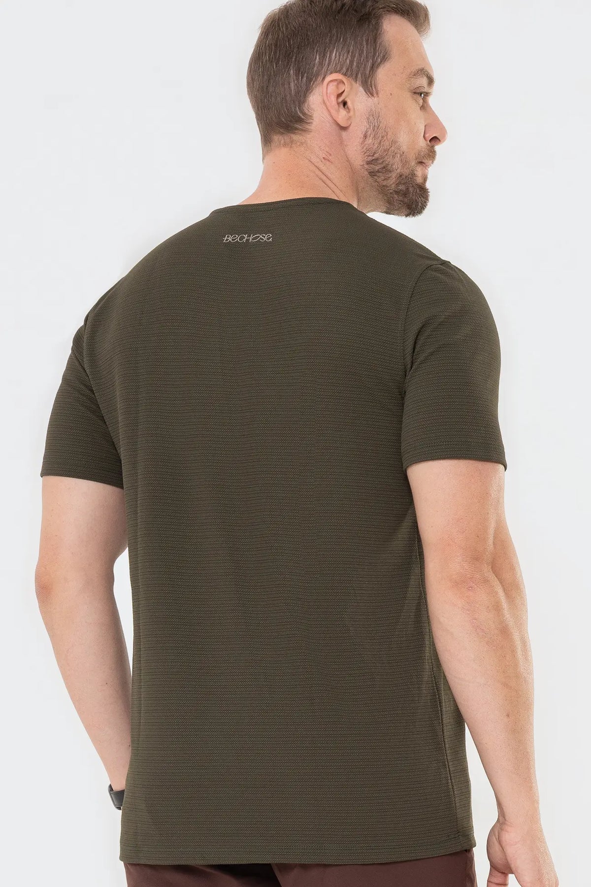 Camiseta Casual Tech Verde Militar — foto 5