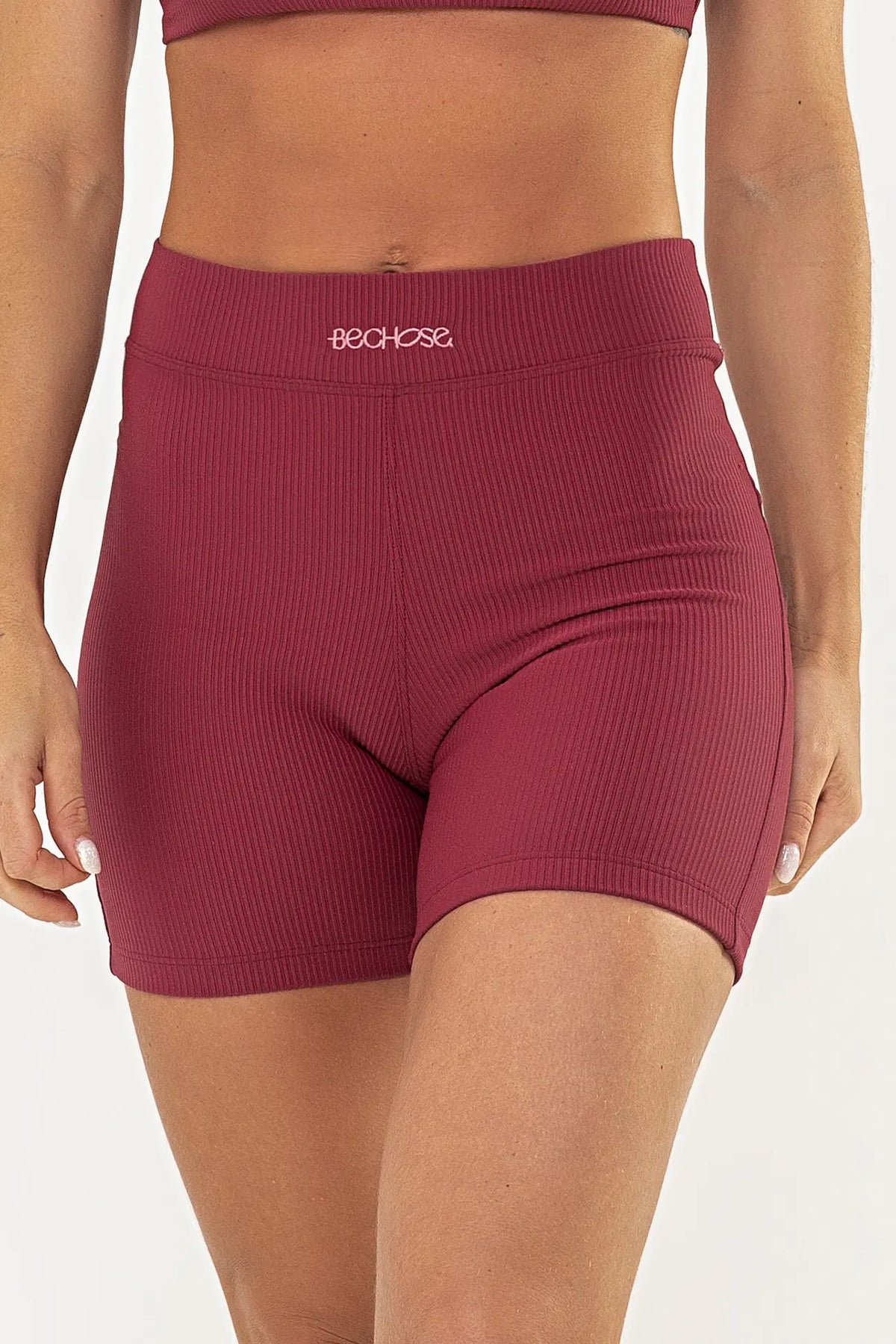 Shorts Peônia Cranberry Canelado — foto 1