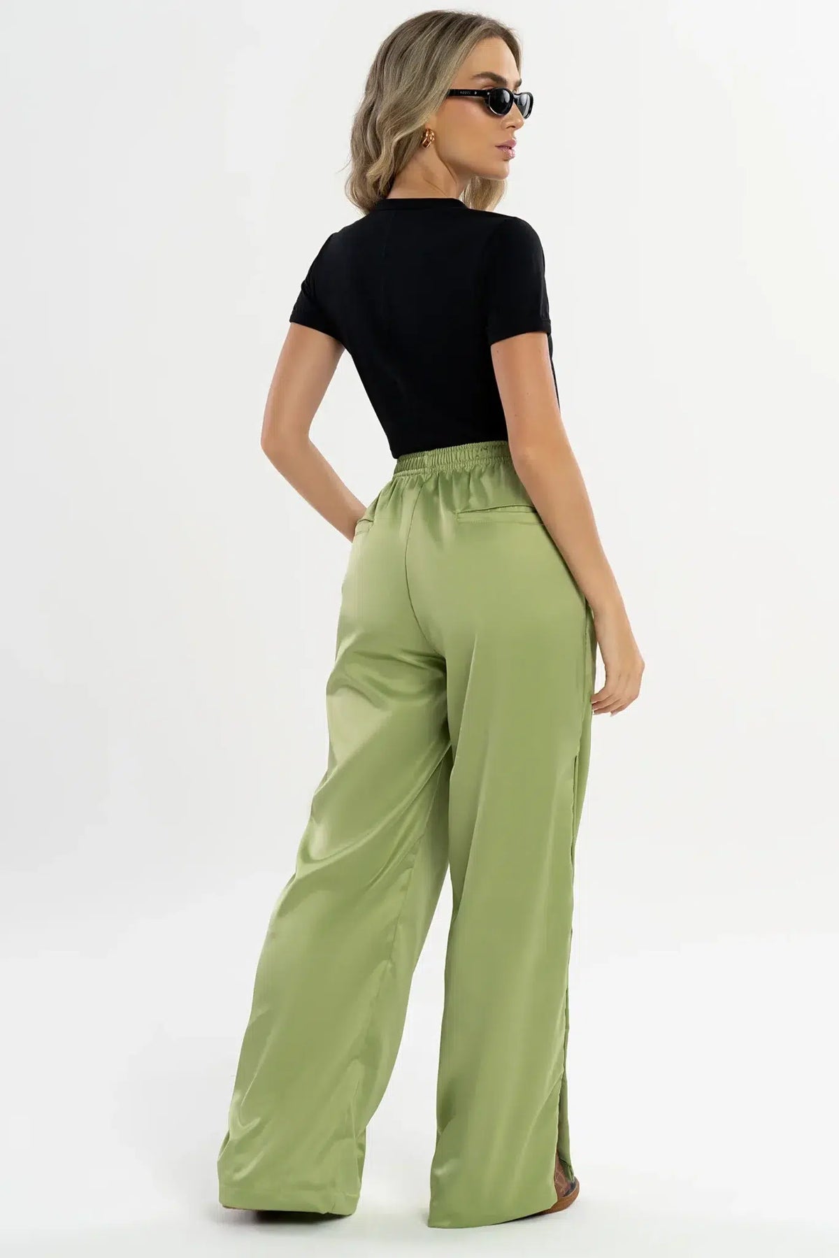 Calça Dália Pistache Acetinado — foto 6