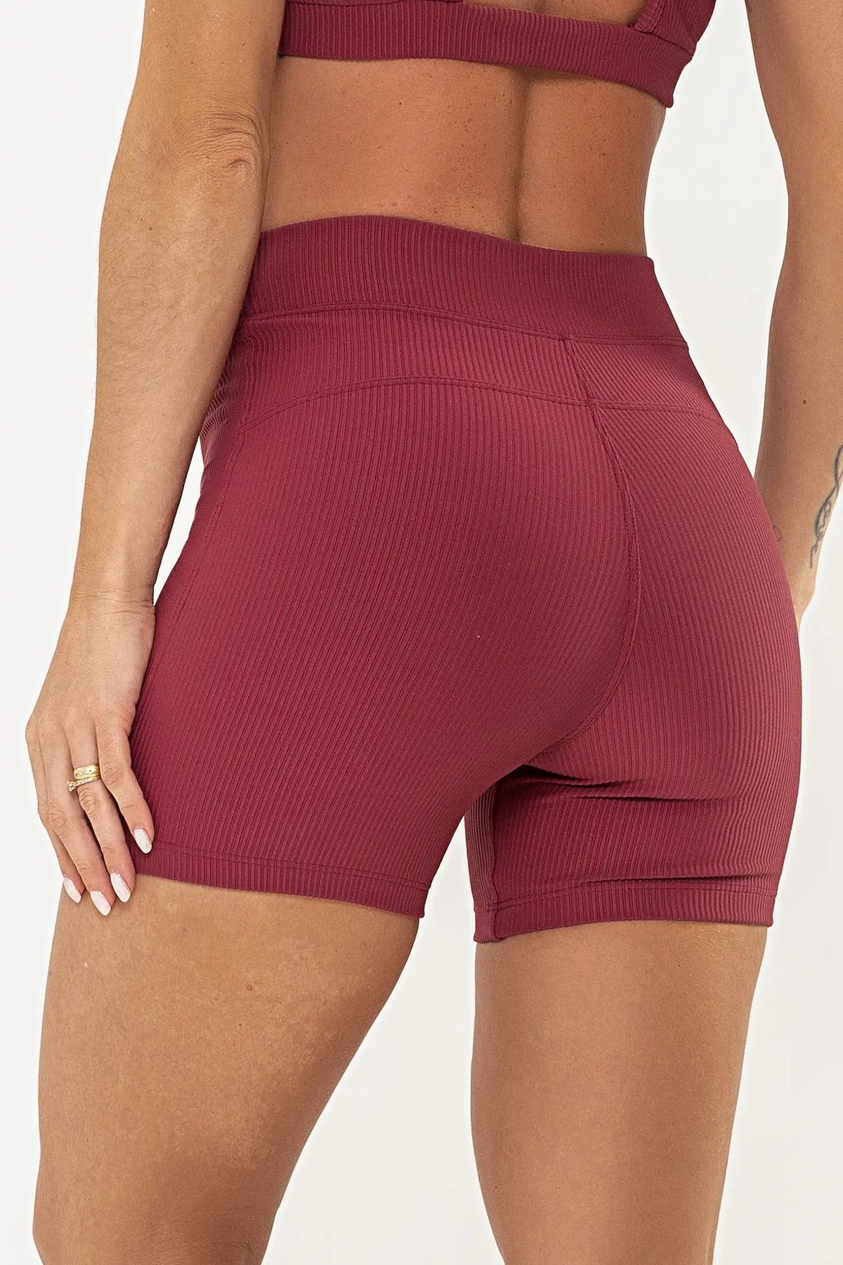 Shorts Peônia Cranberry Canelado — foto 2