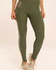 Legging Íris Verde Croco Canelado/Cream