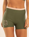 Shorts Amarílis Verde Croco Canelado / Cream