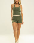 Shorts Amarílis Verde Croco / Cream — foto 6