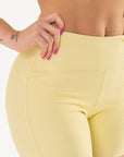 Shorts Lótus Amarelo Manteiga Canelado — foto 3