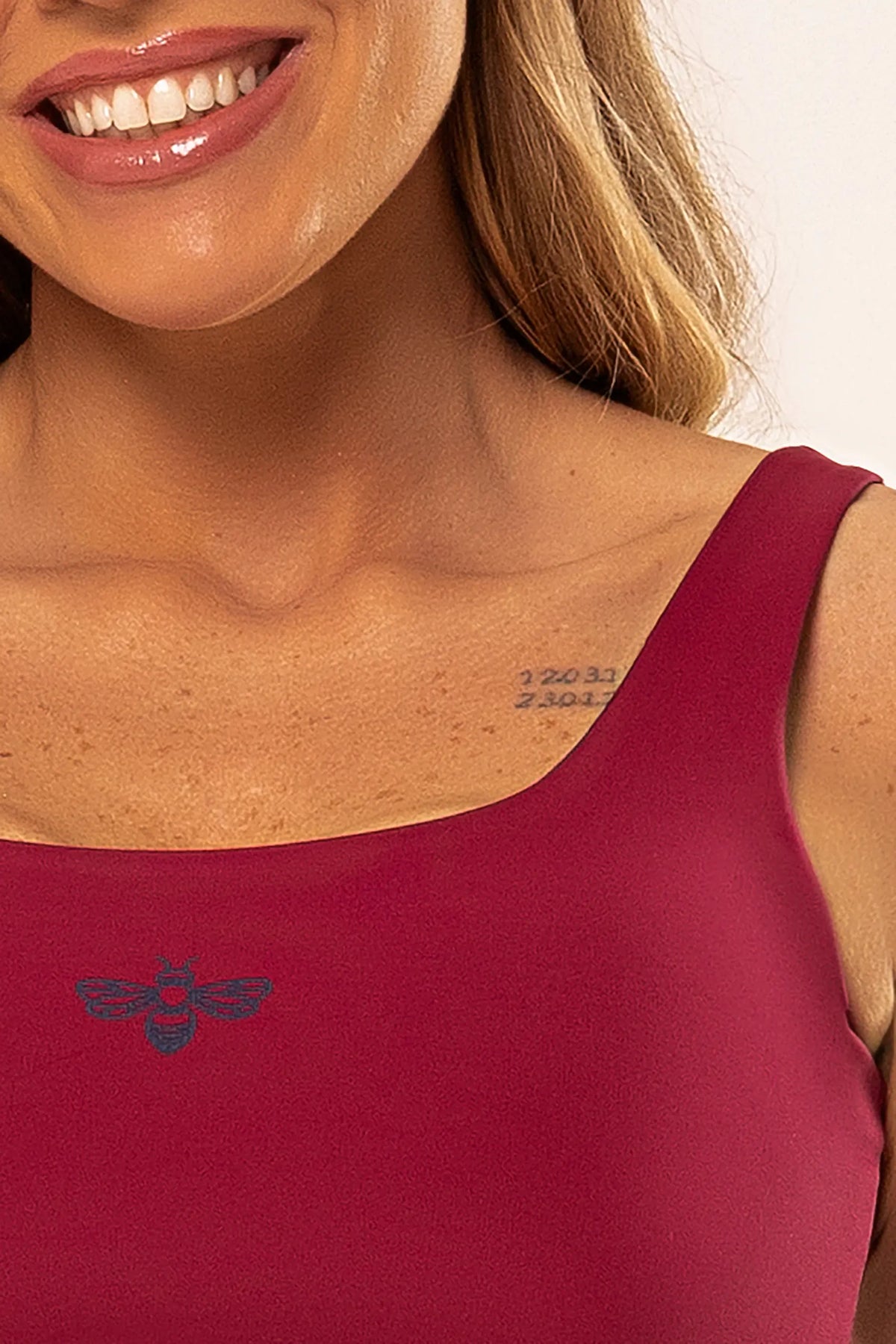 Top Verbena Dupla Face Cherry / Azul Marinho — foto 5