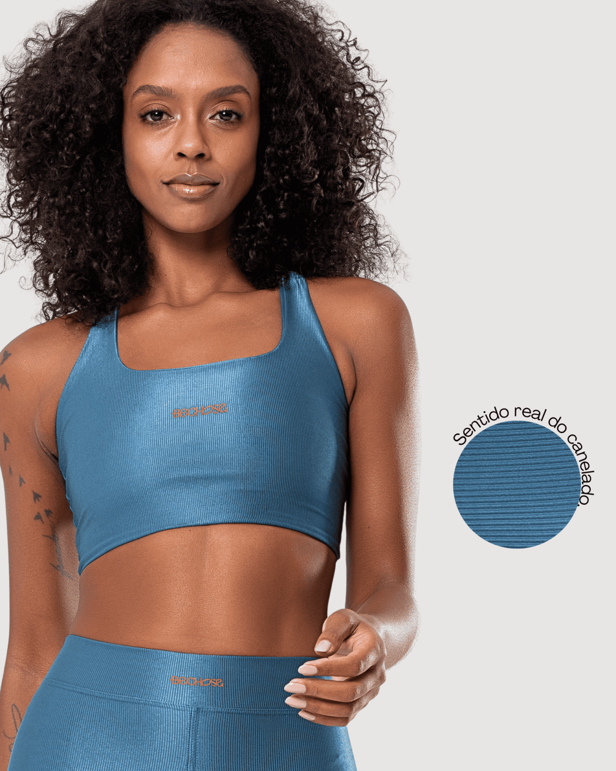 Top Lotus Azul Jeans Glow - Imagem 1
