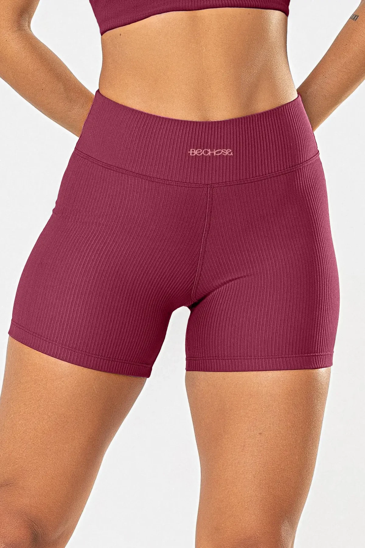 Shorts Perpétua Cranberry Canelado - Imagem 1