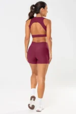Top Cravo Cranberry Canelado Bechose – Alta Compressão e Cobertura Total - Imagem 6