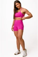 Shorts Aurora Pink / Branco - Imagem 6