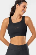 Top Cravo Preto Canelado