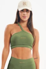 Top Peônia Verde Croco Canelado