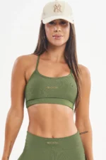 Top Tulipa Verde Croco Canelado