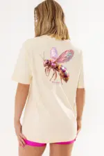 Camiseta Over Amarelo Feminina Abelha Summer - Imagem 2