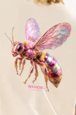 Camiseta Over Amarelo Feminina Abelha Summer - Imagem 3