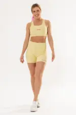 Shorts Perpétua Amarelo Manteiga Canelado - Imagem 5
