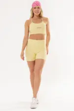 Shorts Lótus Amarelo Manteiga Canelado - Imagem 4