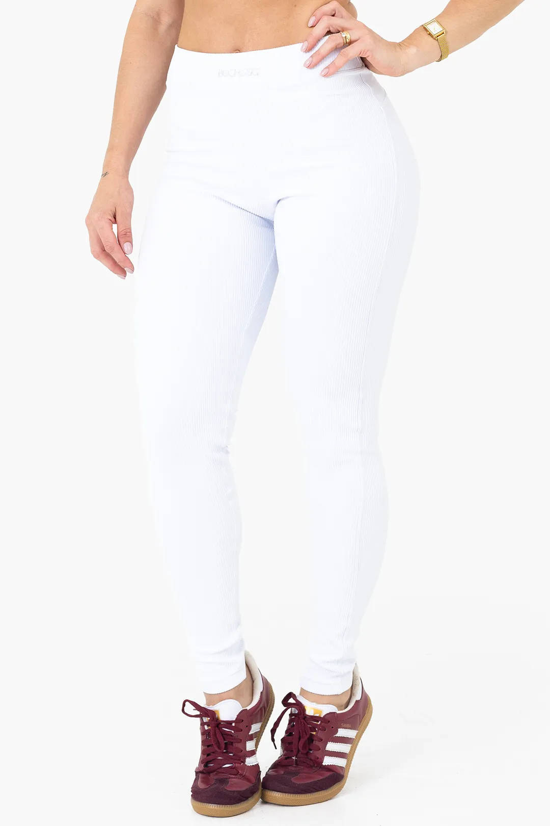 Branco_legging_peonia - 1 Legging Peônia Branco Canelado - Imagem 1