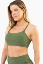 Top Flor Verde Croco Canelado