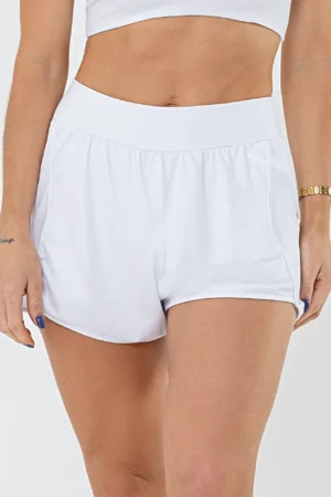 Shorts Flor Branco