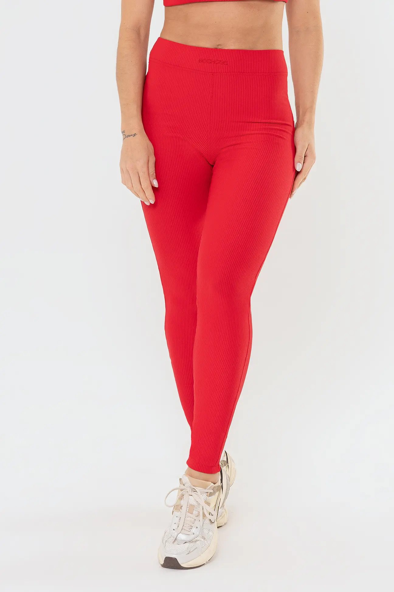 BECHOSE6233-legging-1 Legging Peônia Vermelho Scarlet Canelado - Imagem 1