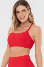 Top Flor Vermelho Scarlet Canelado - Imagem 4